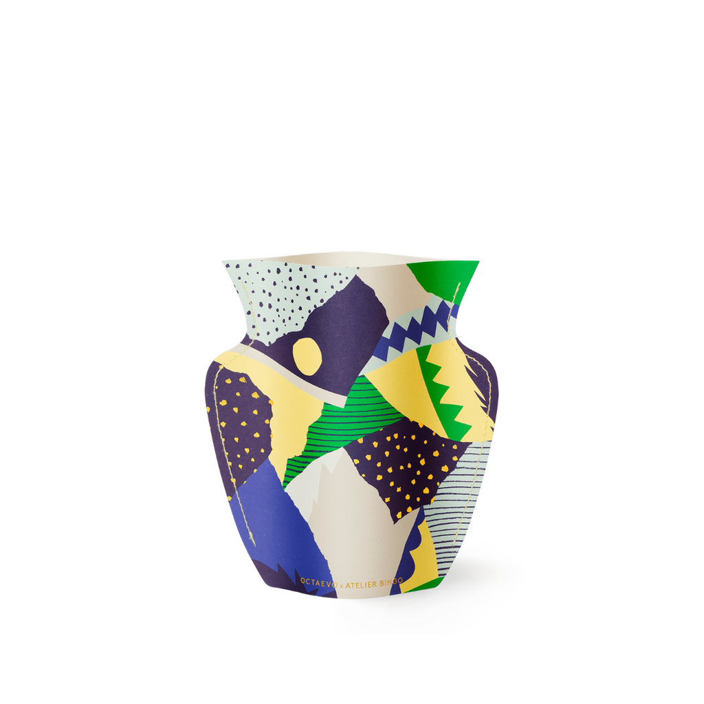 OCTAEVO｜MINI PAPER VASE STROMBOLI (Green / Blue) ｜ JIAS ONLINE