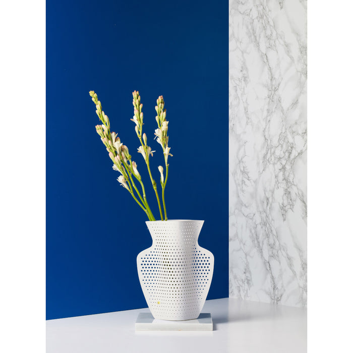 OCTAEVO｜PAPER VASE CYANO (Perforated, White)
