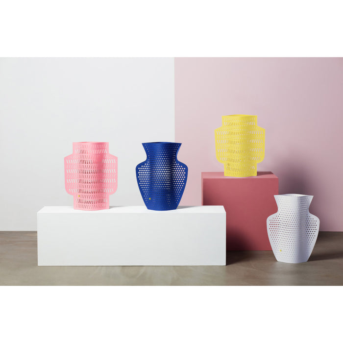 OCTAEVO｜PAPER VASE CYANO (Perforated, White)