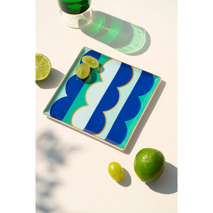 OCTAEVO ｜ CERAMIC TRAY RIVIERA (WAVE) BLUE