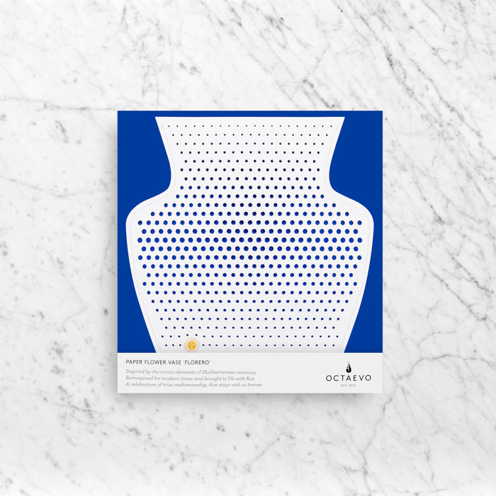 OCTAEVO｜PAPER VASE CYANO (Perforated, White)